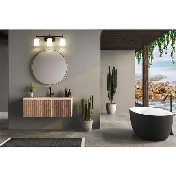 Z-Lite Cadoc Matte Black 3 Light Vanity