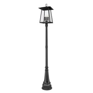 Z-Lite Rainer Black 6 Light Outdoor Post Mounted Fixture