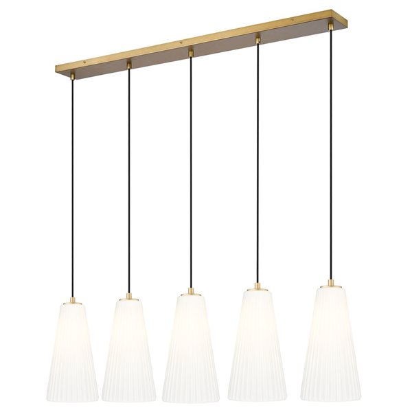 Z-Lite Farrell Modern Gold 5 Light Linear Chandelier