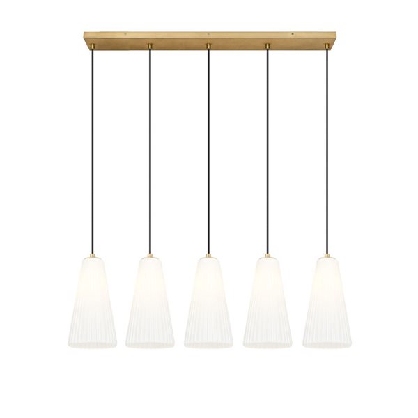 Z-Lite Farrell Modern Gold 5 Light Linear Chandelier