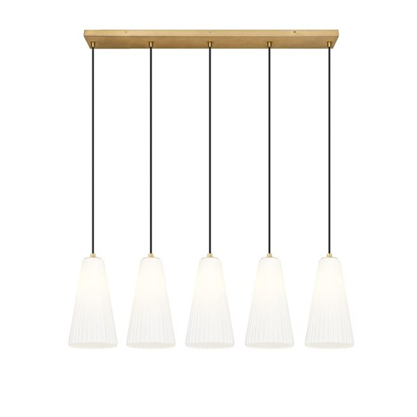 Z-Lite Farrell Modern Gold 5 Light Linear Chandelier