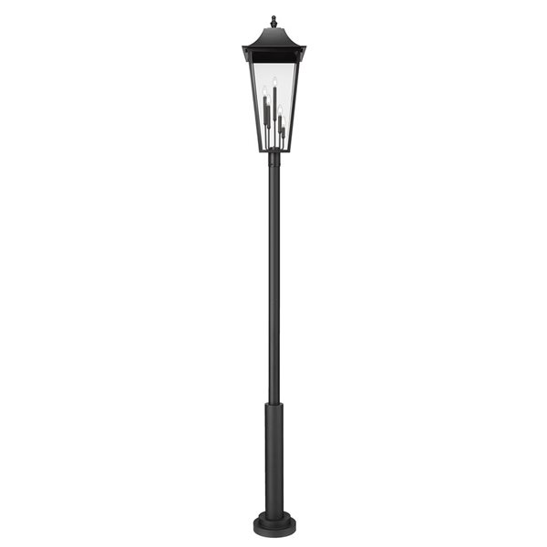 Z-Lite Gannon Black 5 Light Outdoor Post Mounted Fixture