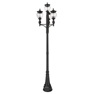 Z-Lite Davina Black 3 Light Outdoor Post Mounted Fixture