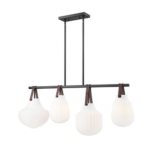 Z-Lite Newbury Matte Black 4 Light Pendant