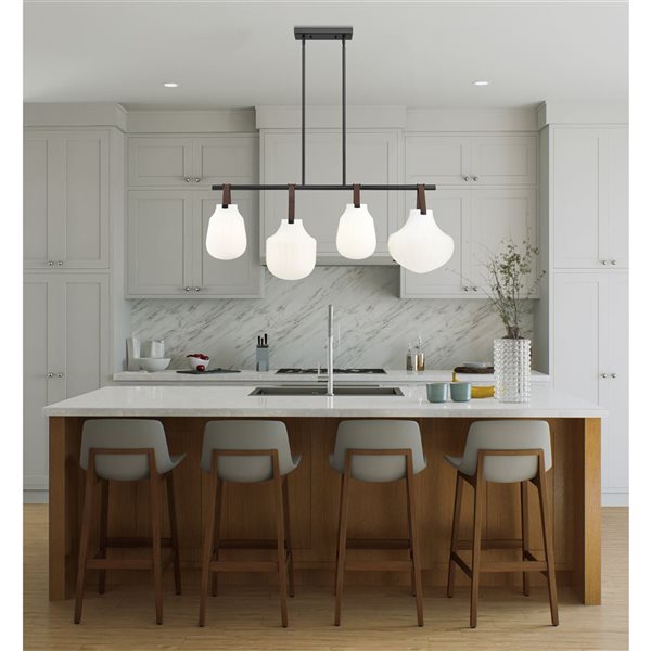 Z-Lite Newbury Matte Black 4 Light Pendant