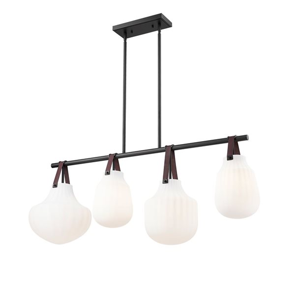 Z-Lite Newbury Matte Black 4 Light Pendant