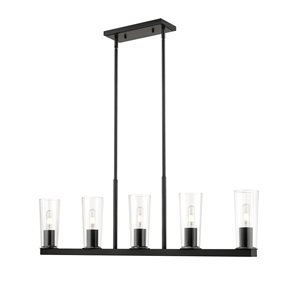 Z-Lite Titus Matte Black 5 Light Linear Chandelier