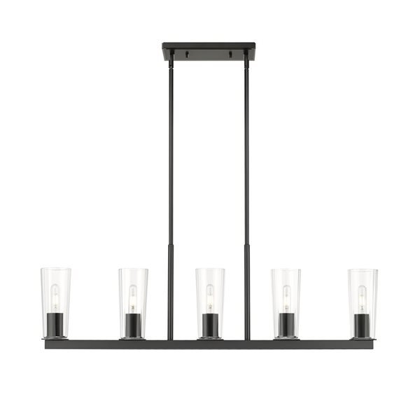 Z-Lite Titus Matte Black 5 Light Linear Chandelier