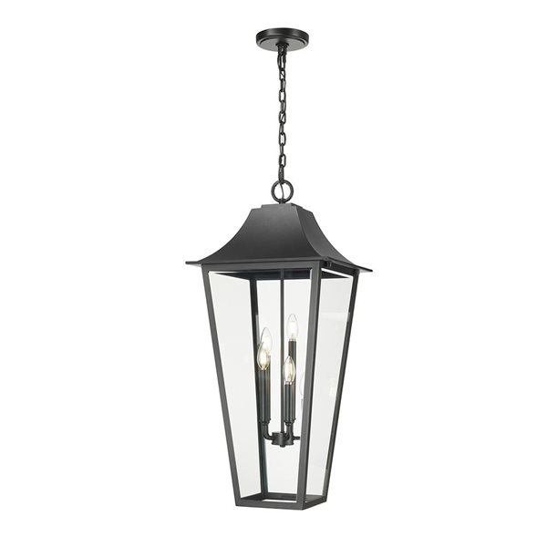 Z-Lite Gannon Black 5 Light Outdoor Chain Mount Ceiling Fixture