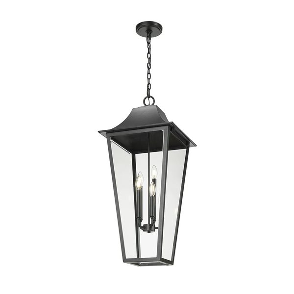 Z-Lite Gannon Black 5 Light Outdoor Chain Mount Ceiling Fixture