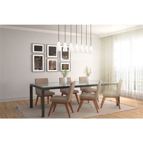 Z-Lite Farrell Brushed Nickel 7 Light Linear Chandelier