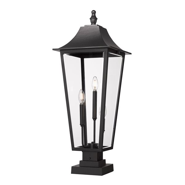 Z-Lite Gannon Black 3 Light Outdoor Pier Mounted Fixture