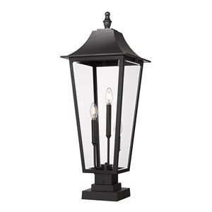 Z-Lite Gannon Black 3 Light Outdoor Pier Mounted Fixture