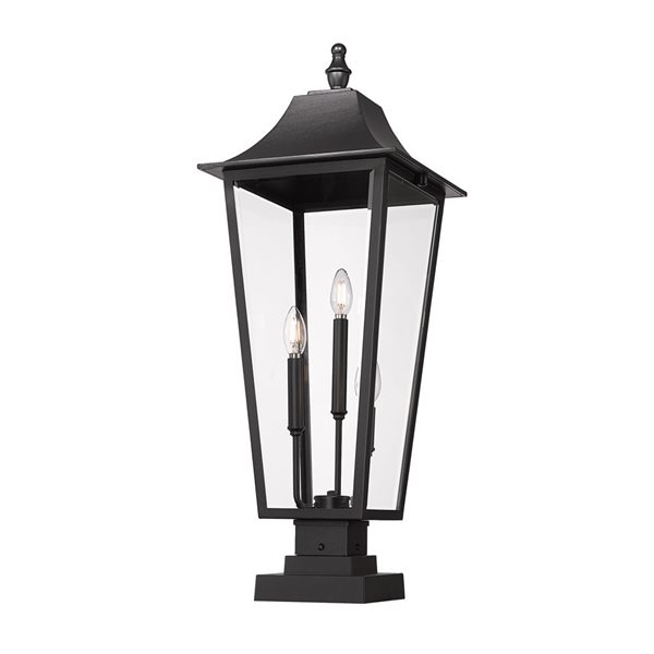 Z-Lite Gannon Black 3 Light Outdoor Pier Mounted Fixture