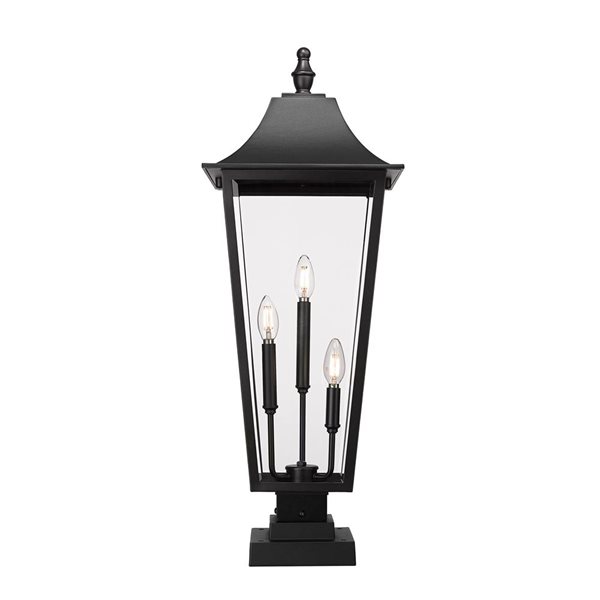 Z-Lite Gannon Black 3 Light Outdoor Pier Mounted Fixture