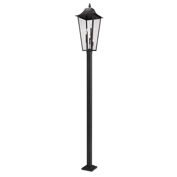 Z-Lite Gannon Black 5 Light Outdoor Post Mount Fixture