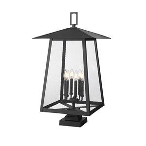 Z-Lite Rainer Black 6 Light Outdoor Pier Mounted Fixture