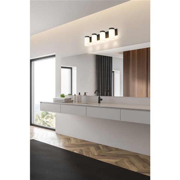 Z-Lite Burk Matte Black 4 Light Vanity