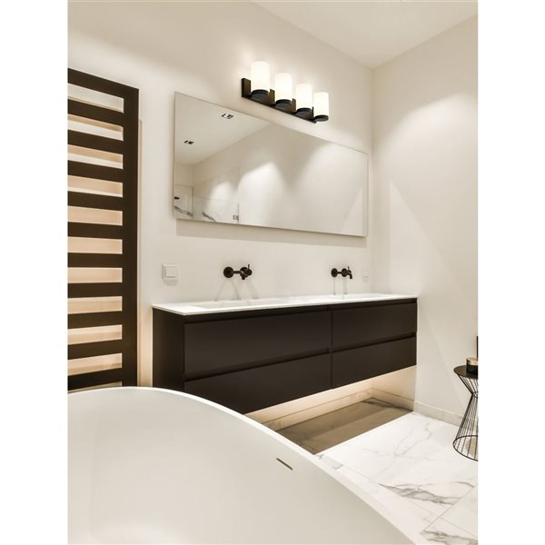 Z-Lite Burk Matte Black 4 Light Vanity