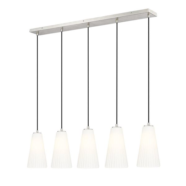 Z-Lite Farrell Brushed Nickel 5 Light Linear Chandelier