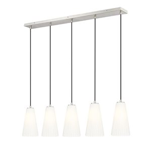 Z-Lite Farrell Brushed Nickel 5 Light Linear Chandelier