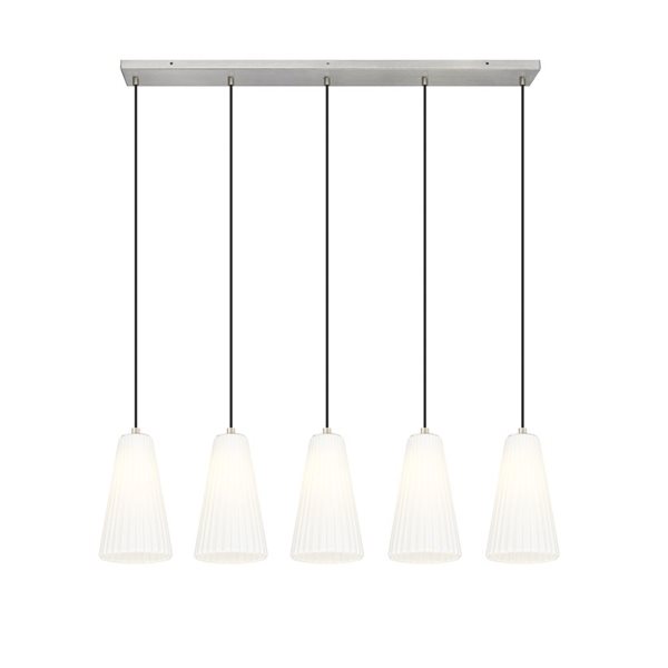 Z-Lite Farrell Brushed Nickel 5 Light Linear Chandelier