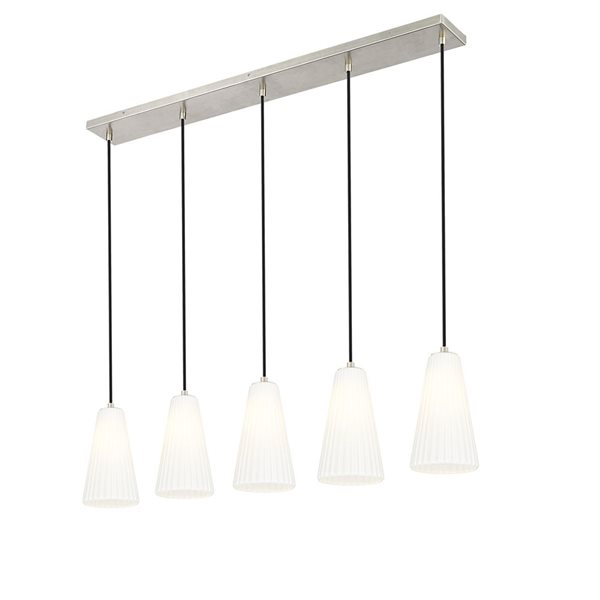 Z-Lite Farrell Brushed Nickel 5 Light Linear Chandelier