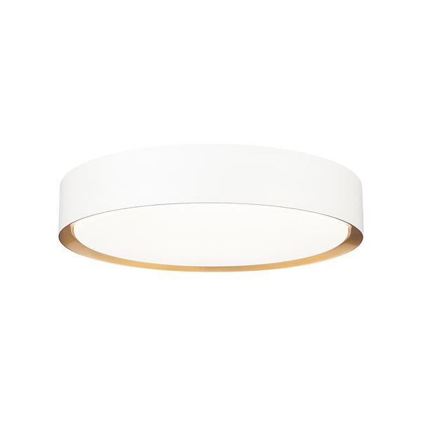 Z-Lite Kawan Matte White + Modern Gold 1 Light Flush Mount