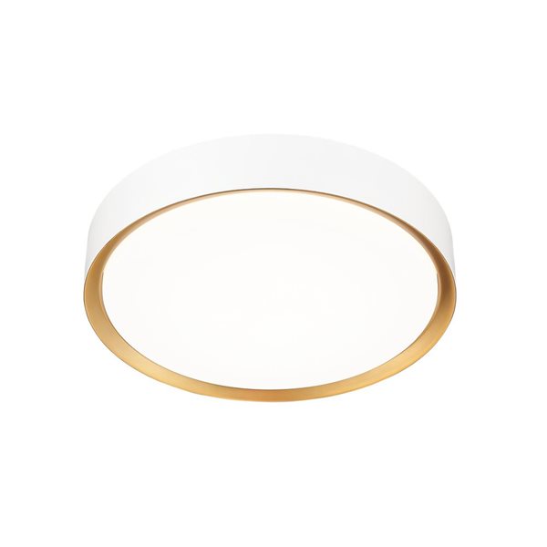 Z-Lite Kawan Matte White + Modern Gold 1 Light Flush Mount