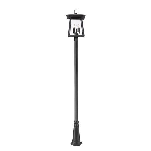 Z-Lite Rainer Black 5 Light Outdoor Post Mounted Fixture