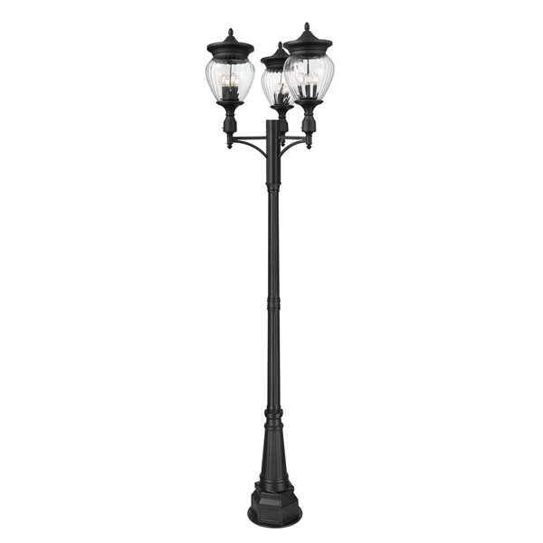 Z-Lite Davina Black 4 Light Outdoor Post Mounted Fixture