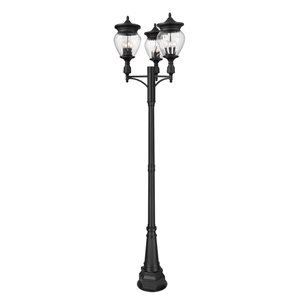 Z-Lite Davina Black 4 Light Outdoor Post Mounted Fixture