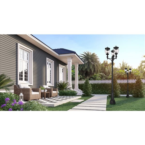 Z-Lite Davina Black 4 Light Outdoor Post Mounted Fixture