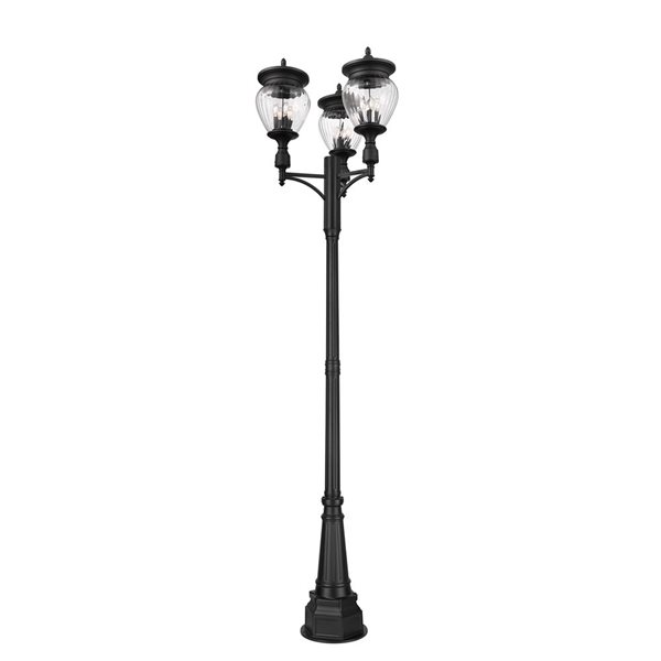 Z-Lite Davina Black 4 Light Outdoor Post Mounted Fixture