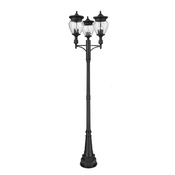 Z-Lite Davina Black 4 Light Outdoor Post Mounted Fixture