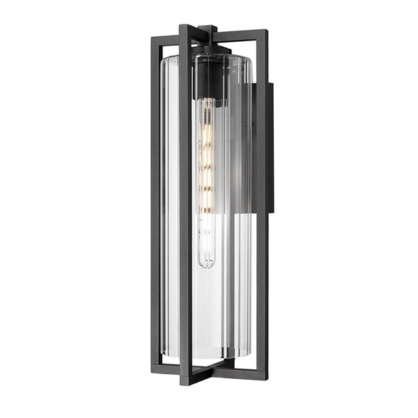 Z-Lite Aura Black 1 Light Outdoor Wall Light