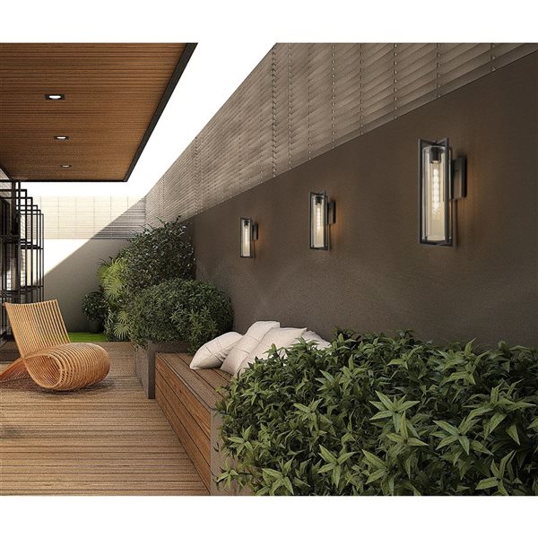 Z-Lite Aura Black 1 Light Outdoor Wall Light