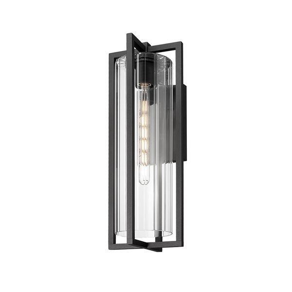 Z-Lite Aura Black 1 Light Outdoor Wall Light