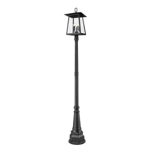 Z-Lite Rainer Black 5 Light Outdoor Post Mounted Fixture