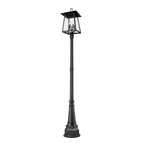 Z-Lite Rainer Black 5 Light Outdoor Post Mounted Fixture