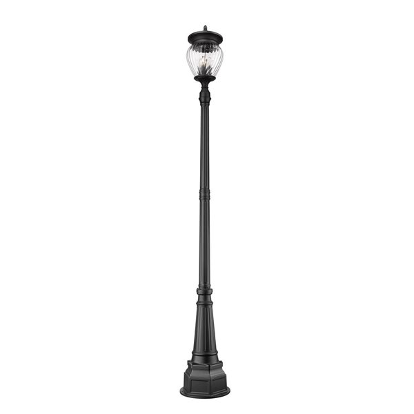 Z-Lite Davina Black 4 Light Outdoor Post Mounted Fixture