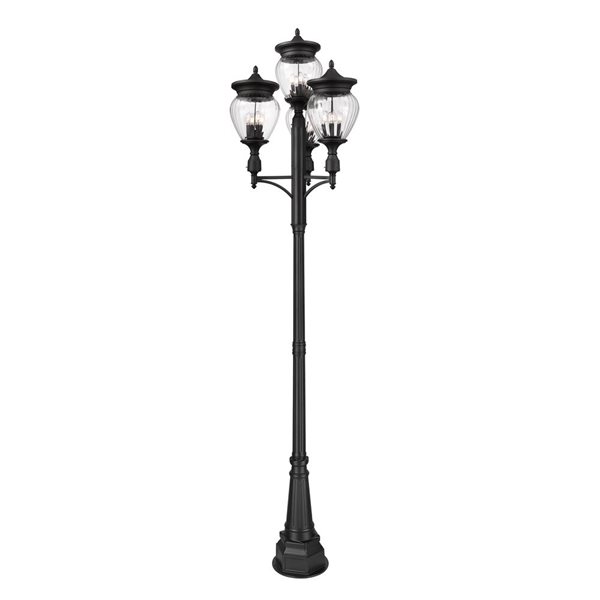 Z-Lite Davina Black 4 Light Outdoor Post Mounted Fixture