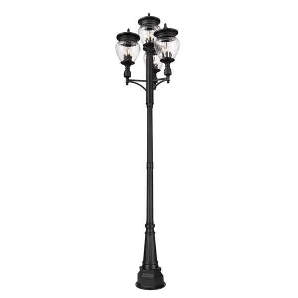 Z-Lite Davina Black 4 Light Outdoor Post Mounted Fixture