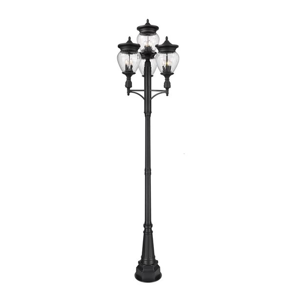 Z-Lite Davina Black 4 Light Outdoor Post Mounted Fixture