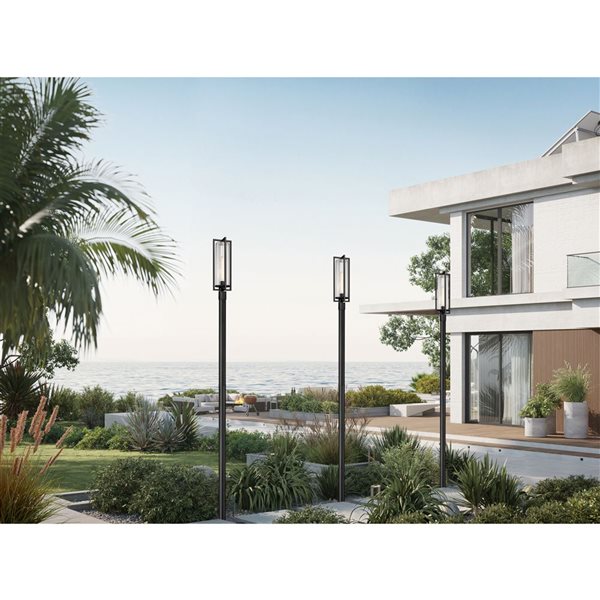 Z-Lite Aura Black 1 Light Outdoor Post Mounted Fixture