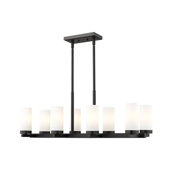 Z-Lite Danica Matte Black 8 Light Linear Chandelier