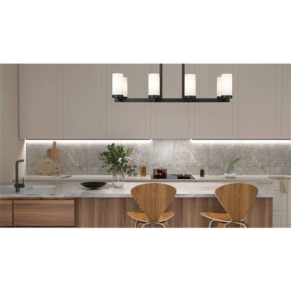 Z-Lite Danica Matte Black 8 Light Linear Chandelier