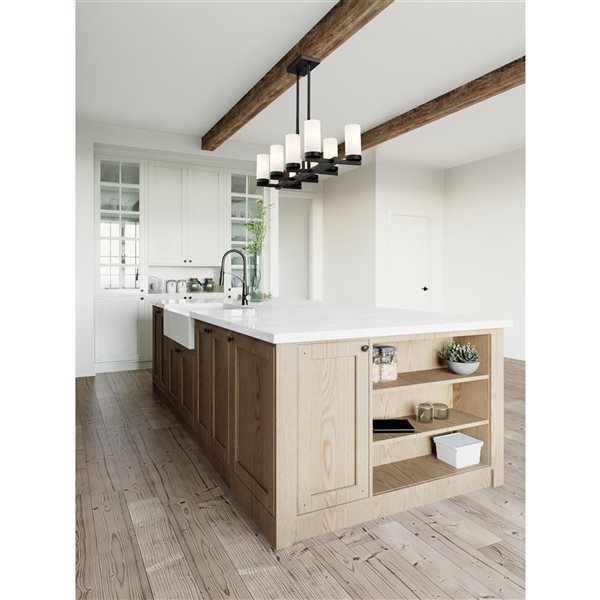 Z-Lite Danica Matte Black 8 Light Linear Chandelier