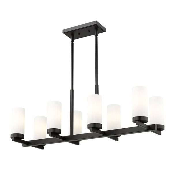 Z-Lite Danica Matte Black 8 Light Linear Chandelier