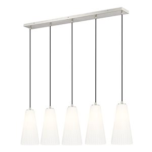 Z-Lite Farrell Brushed Nickel 5 Light Linear Chandelier